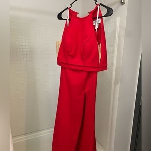 Sherri Hill two piece gown is so flattering and attractive